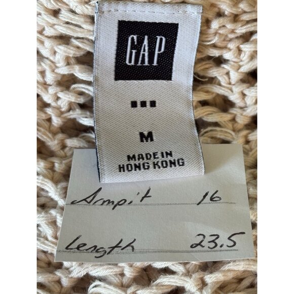 GAP Y2K Open Knit Cardigan Sweater Button Front Tie Waist
Cotton Beige Medium - Picture 2 of 10